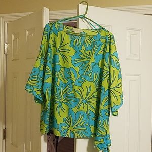 Michael Kors green and blue blouse